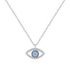 Gleaming Eye-Shaped Silver Necklace