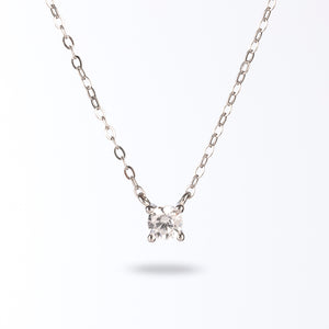 Classic Silver Necklace With Zircon