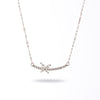 Refined Glitter Silver Butterfly Necklace