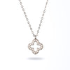 Charming Four-Leaf Clover Silver Necklace